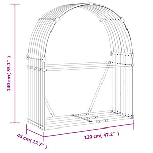 Portaceppi Argento 120x45x140 cm in Acciaio Zincato 364591