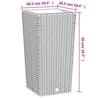 Fioriera con Interno Rimovibile Antracite 11 / 26,5 L PP Rattan 364673