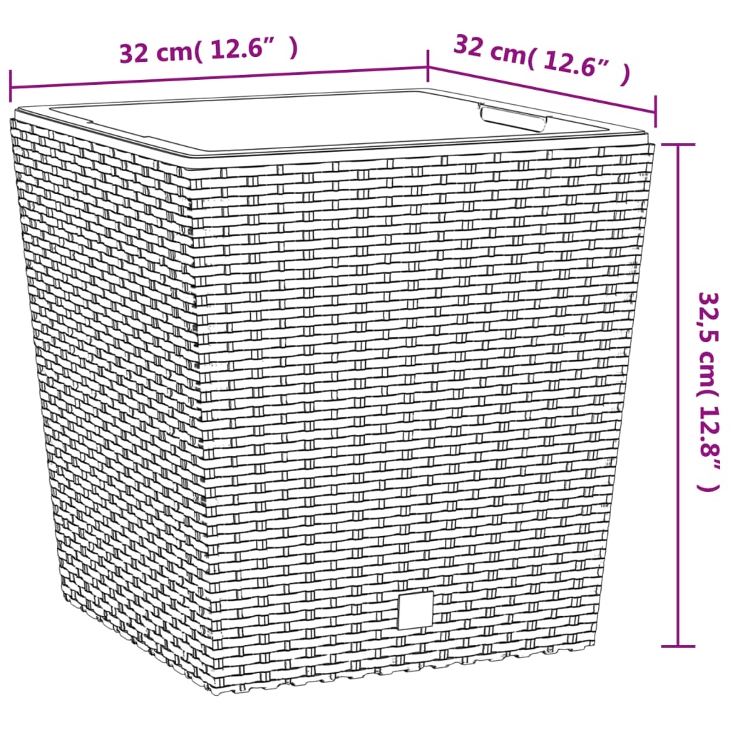 Fioriera con Interno Rimovibile Antracite 21 / 32 L PP Rattan 364678