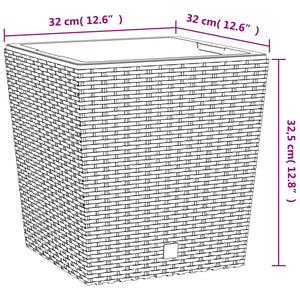 Fioriera con Interno Rimovibile Antracite 21 / 32 L PP Rattan 364678