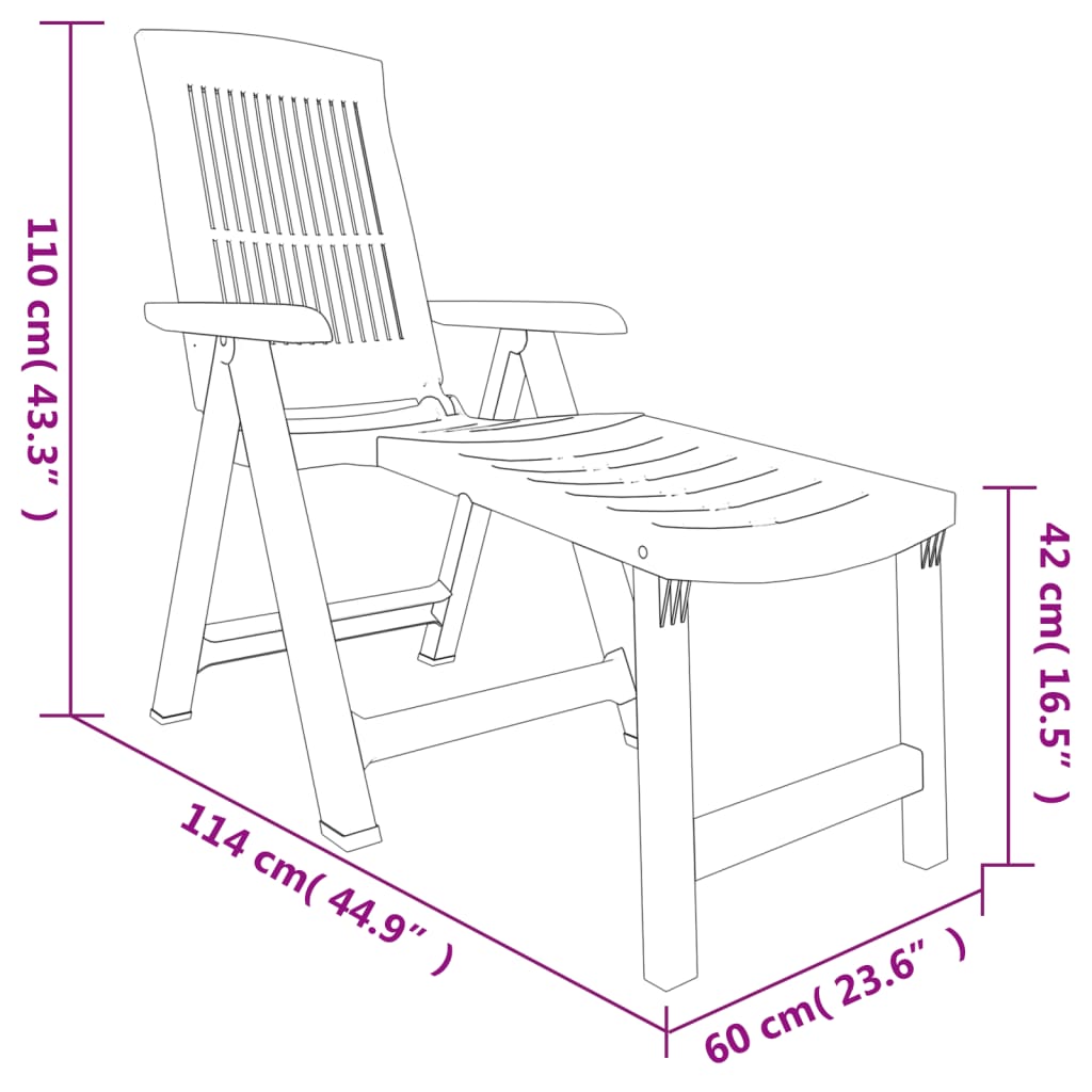 Lettino Prendisole Verde in Plastica 364706