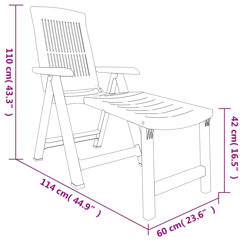 Lettino Prendisole Antracite in Plastica 364707