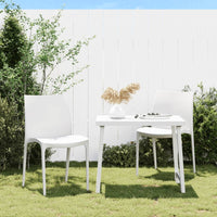 Sedie da Giardino 2 pz Bianche 50x46x80 cm in Polipropilenecod mxl 70695