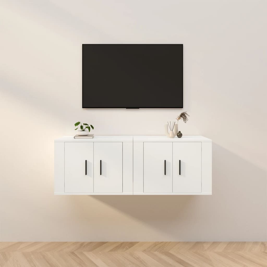 Mobili Porta TV a Parete 2 pz Bianco 57x34,5x40 cm 3188334