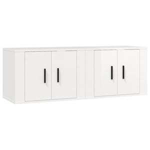 Mobili Porta TV a Parete 2 pz Bianco Lucido 57x34,5x40 cm 3188336