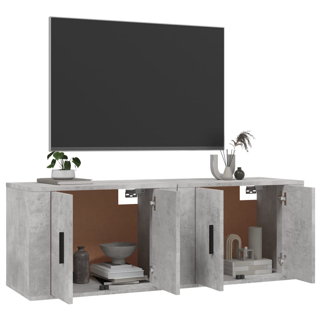 Mobili Porta TV a Parete 2 pz Grigio Cemento 57x34,5x40 cm 3188338