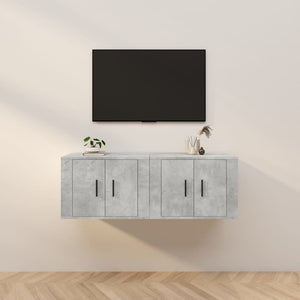 Mobili Porta TV a Parete 2 pz Grigio Cemento 57x34,5x40 cm 3188338