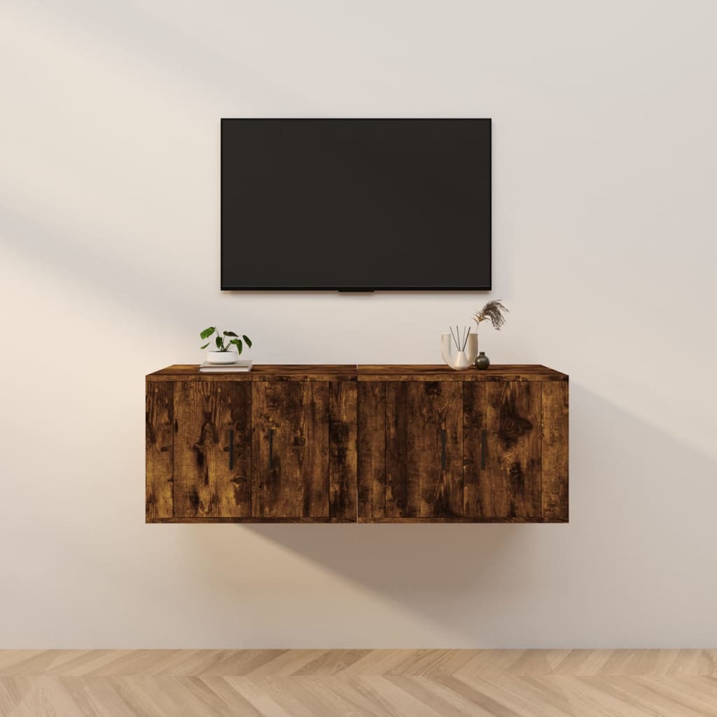 Mobili Porta TV a Parete 2 pz Rovere Fumo 57x34,5x40 cm 3188339