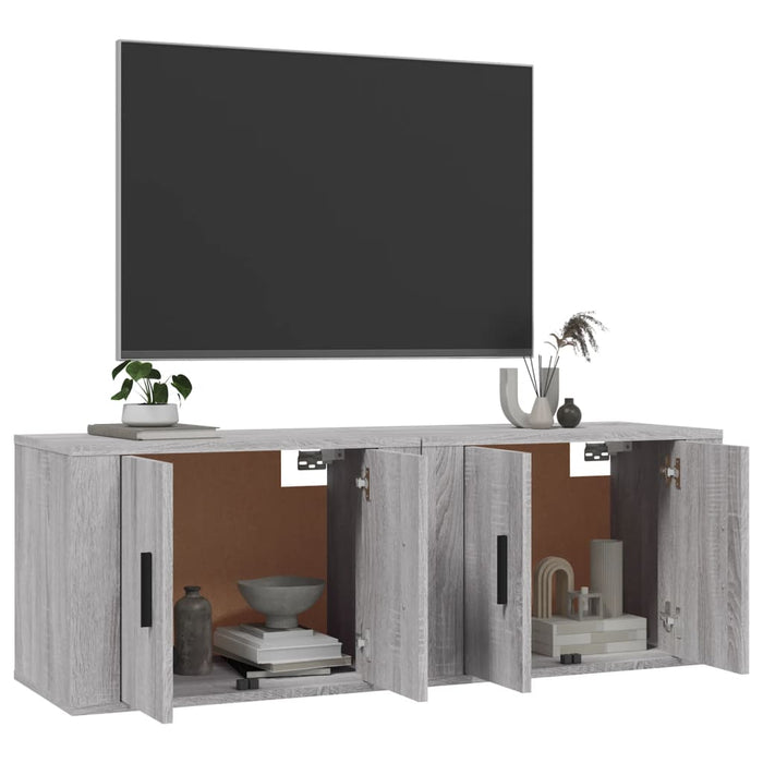 Mobili Porta TV a Parete 2 pz Grigio Sonoma 57x34,5x40 cmcod mxl 100748