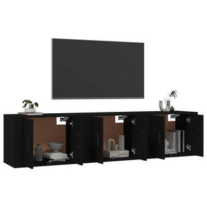 Mobili Porta TV a Parete 3 pz Nero 57x34,5x40 cmcod mxl 76790