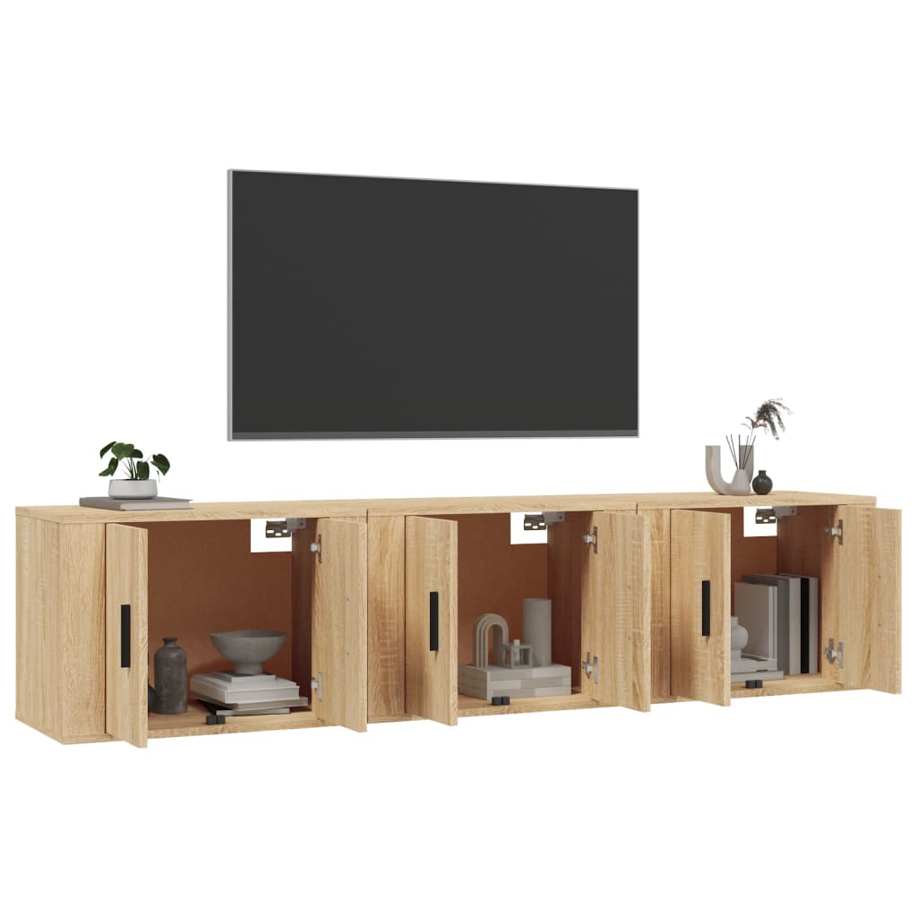 Mobili Porta TV a Parete 3 pz Rovere Sonoma 57x34,5x40 cm 3188345