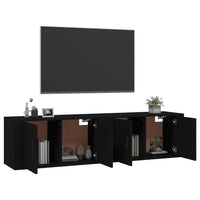 Mobili Porta TV a Parete 2 pz Nero 80x34,5x40 cmcod mxl 124677