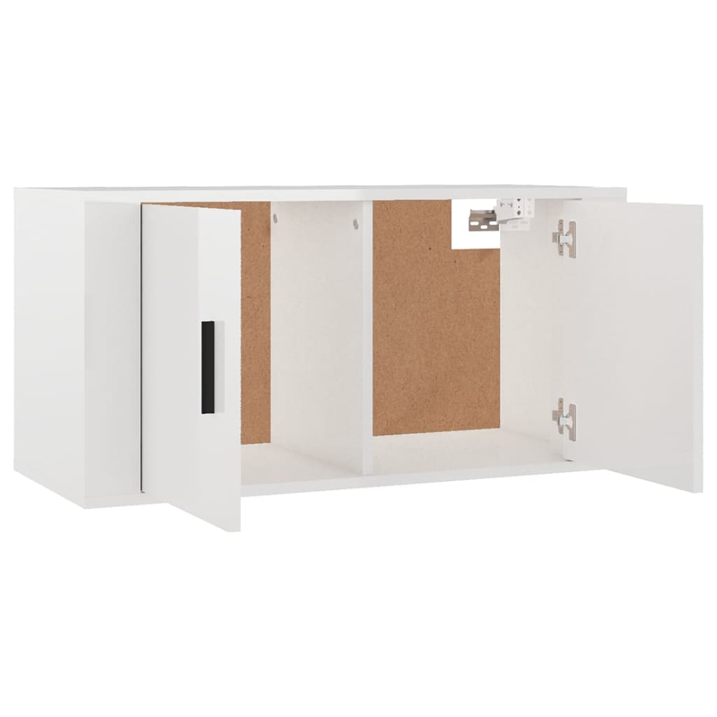 Mobili Porta TV a Parete 2 pz Bianco Lucido 80x34,5x40 cm 3188352