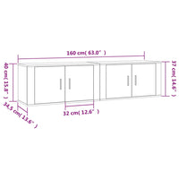 Mobili Porta TV a Parete 2 pz Bianco Lucido 80x34,5x40 cm 3188352