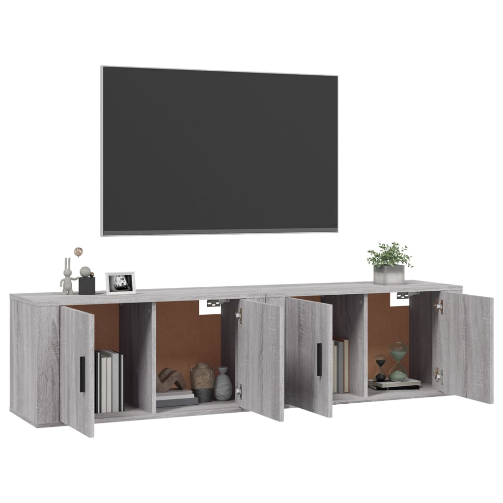 Mobili Porta TV a Parete 2 pz Grigio Sonoma 80x34,5x40 cm 3188356