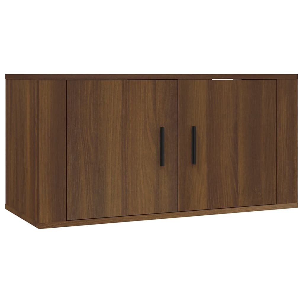 Mobili Porta TV a Parete 2 pz Rovere Marrone 80x34,5x40 cm 3188357