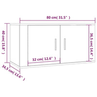 Mobili Porta TV a Parete 2 pz Rovere Marrone 80x34,5x40 cm 3188357