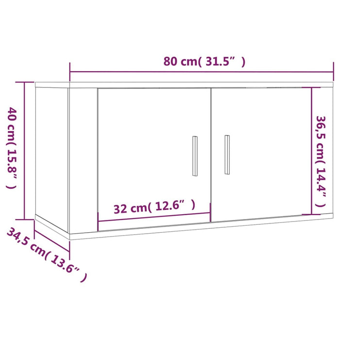 Mobili Porta TV a Parete 2 pz Rovere Marrone 80x34,5x40 cm 3188357