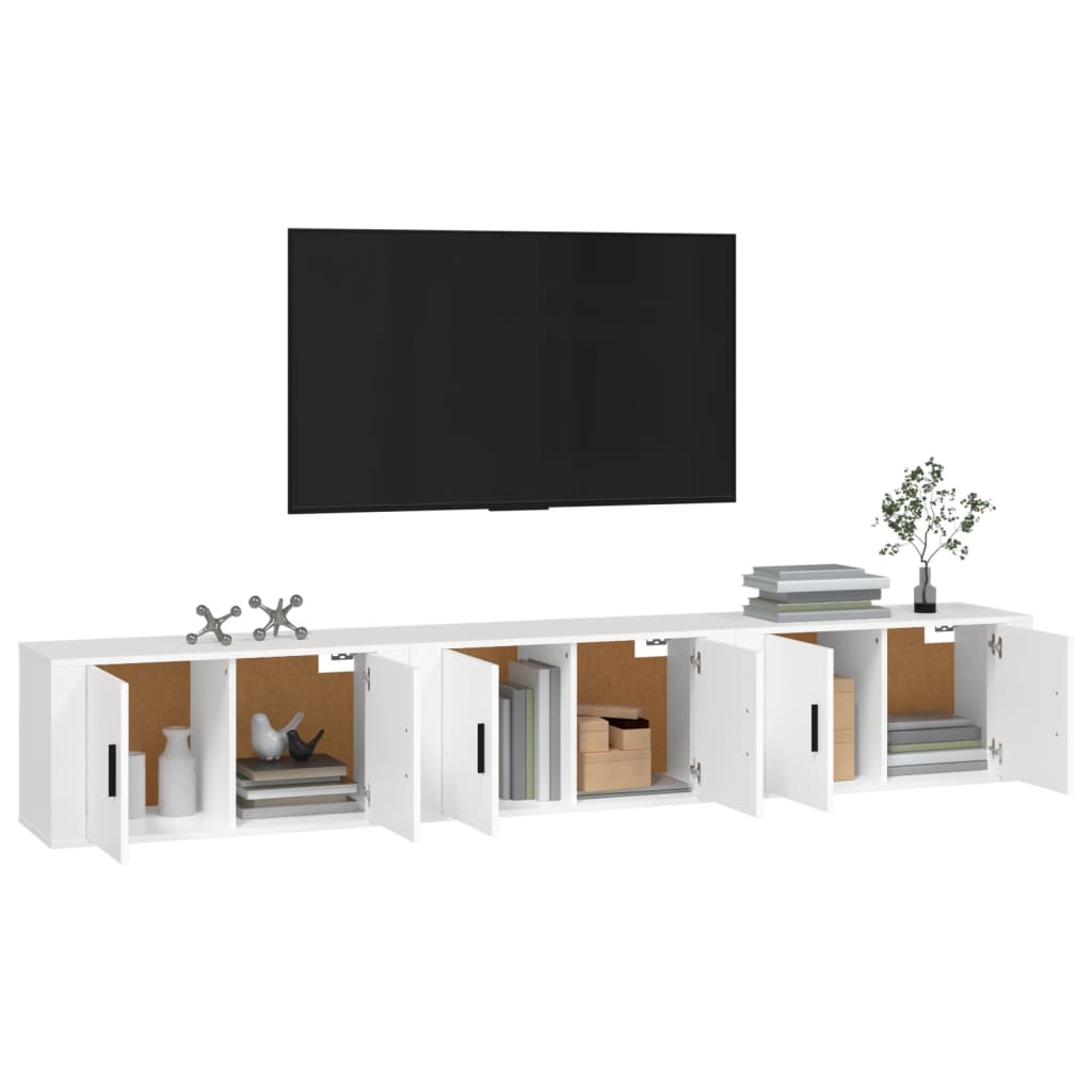 Mobili Porta TV a Parete 3 pz Bianco 80x34,5x40 cm 3188358