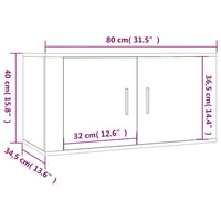 Mobili Porta TV a Parete 3 pz Rovere Fumo 80x34,5x40 cm 3188363