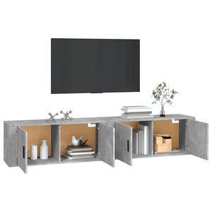 Mobili Porta TV a Parete 2 pz Grigio Cemento 100x34,5x40 cmcod mxl 124700