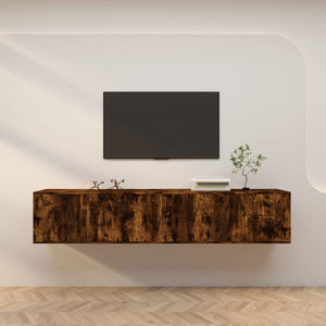 Mobili Porta TV a Parete 2 pz Rovere Fumo 100x34,5x40 cm 3188371