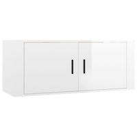 Mobili Porta TV a Parete 3 pz Bianco Lucido 100x34,5x40 cm 3188376