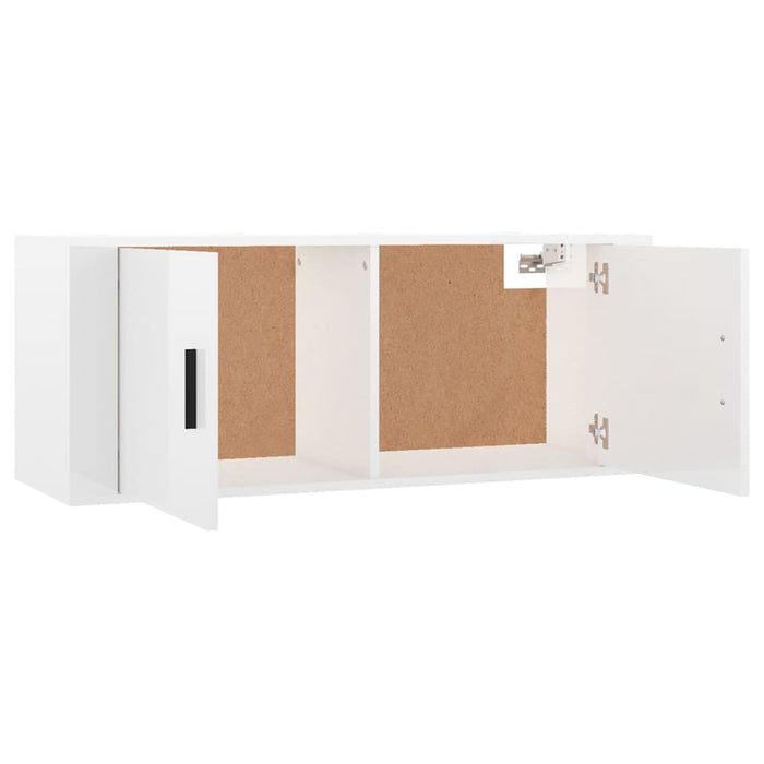 Mobili Porta TV a Parete 3 pz Bianco Lucido 100x34,5x40 cm 3188376