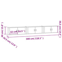 Mobili Porta TV a Parete 3 pz Bianco Lucido 100x34,5x40 cm 3188376