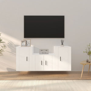 Set Mobili Porta TV 3 pz Bianco in Legno Multistrato 3188382