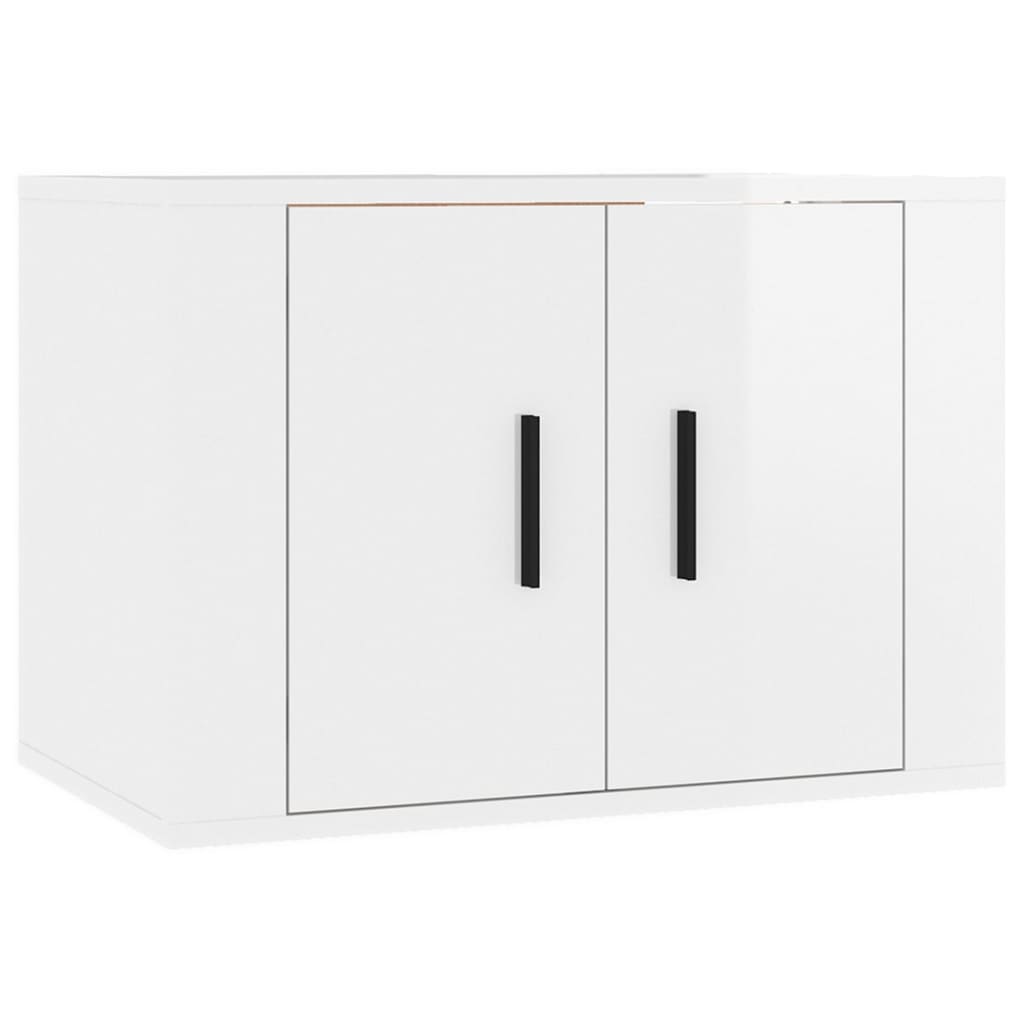 Set Mobili Porta TV 3 pz Bianco Lucido in Legno Multistrato 3188384