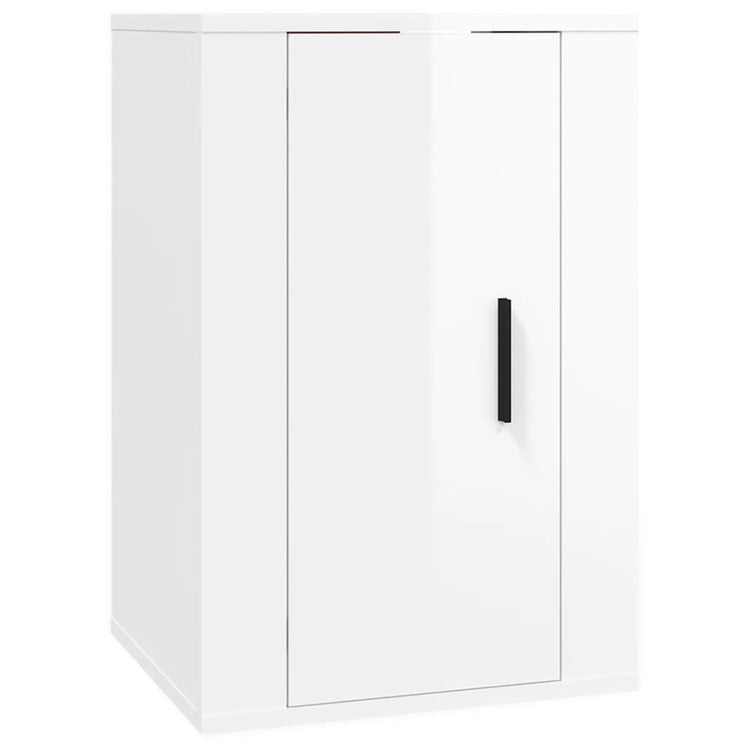 Set Mobili Porta TV 3 pz Bianco Lucido in Legno Multistrato 3188384