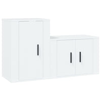 Set di Mobili Porta TV 2 pz Bianco in Legno Multistrato 3188390