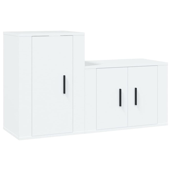 Set di Mobili Porta TV 2 pz Bianco in Legno Multistrato 3188390