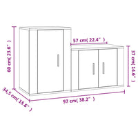 Set di Mobili Porta TV 2 pz Bianco in Legno Multistrato 3188390