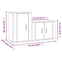 Set di Mobili Porta TV 2 pz Grigio Cemento in Legno Multistrato 3188394