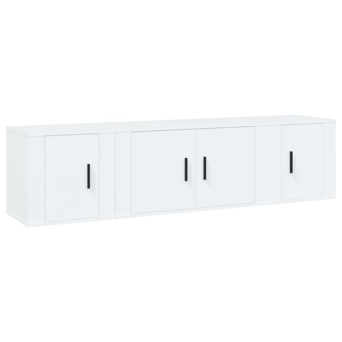 Set Mobili Porta TV 3 pz Bianco in Legno Multistrato 3188398