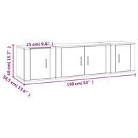 Set Mobili Porta TV 3 pz Bianco in Legno Multistrato 3188398