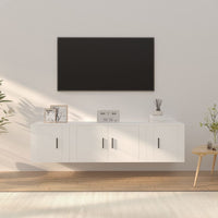 Set Mobili Porta TV 3 pz Bianco in Legno Multistrato 3188398