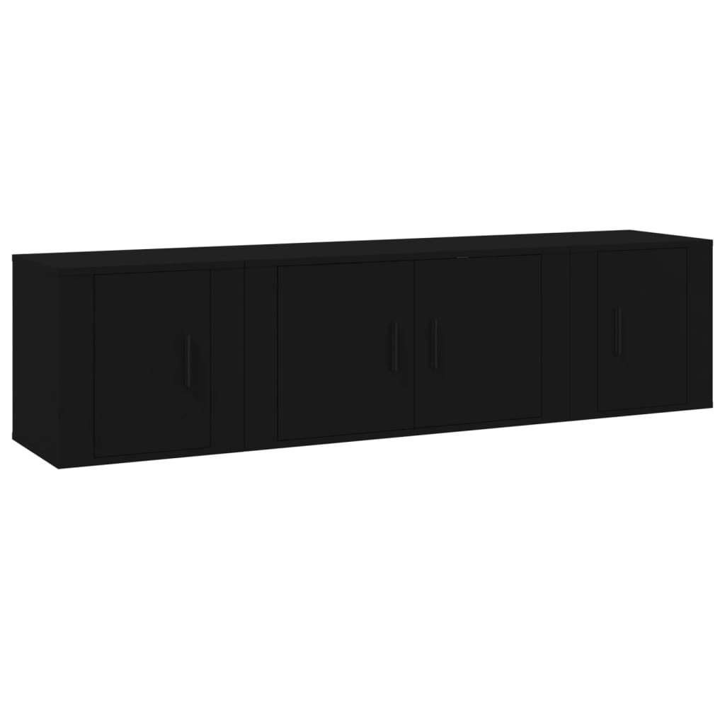 Set Mobili Porta TV 3 pz Nero in Legno Multistrato 3188399