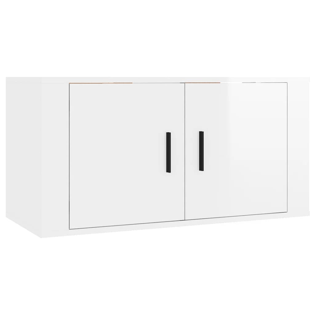 Set Mobili Porta TV 3 pz Bianco Lucido in Legno Multistrato 3188400