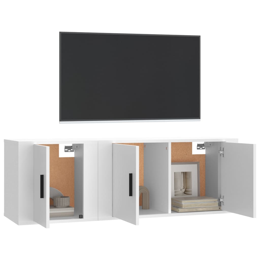 Set di Mobili Porta TV 2 pz Bianco in Legno Multistratocod mxl 100733