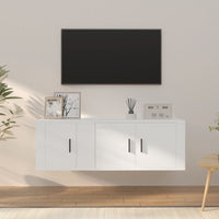 Set di Mobili Porta TV 2 pz Bianco in Legno Multistratocod mxl 100733