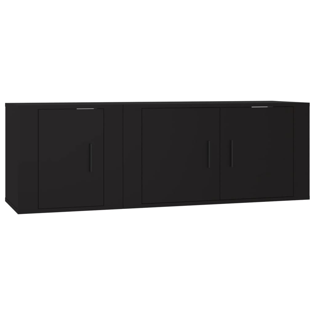 Set Mobili Porta TV 2 pz Nero in Legno Multistrato 3188407