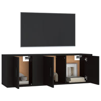 Set Mobili Porta TV 2 pz Nero in Legno Multistrato 3188407