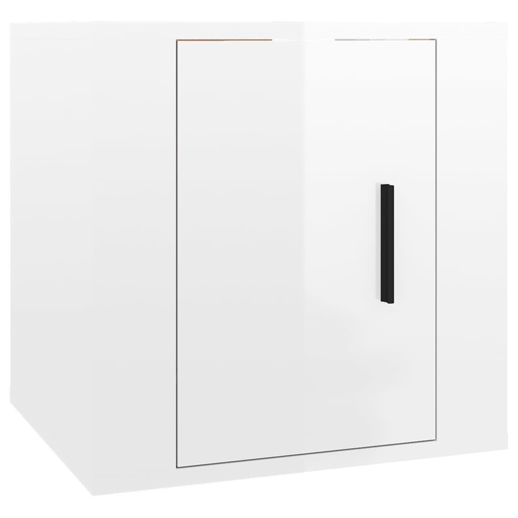 Set di Mobili Porta TV 2 pz Bianco Lucido in Legno Multistrato 3188408