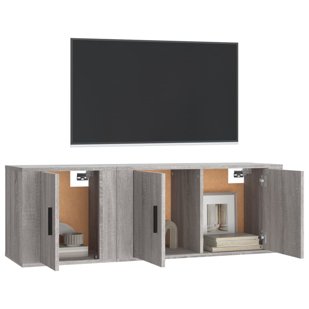 Set Mobili Porta TV 2 pz Grigio Sonoma in Legno Multistrato 3188412