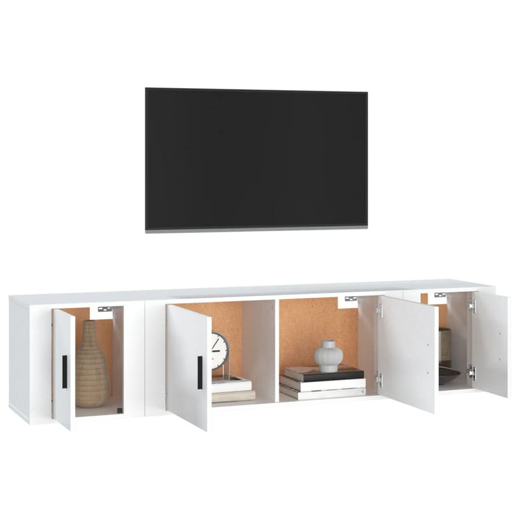 Set Mobili Porta TV 3 pz Bianco in Legno Multistrato 3188414