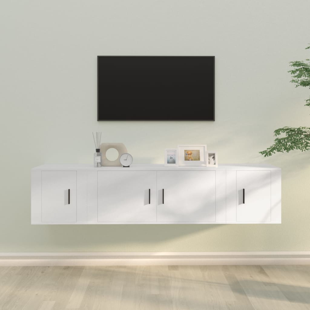 Set Mobili Porta TV 3 pz Bianco in Legno Multistrato 3188414