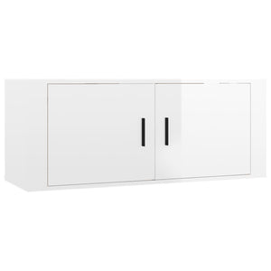 Set Mobili Porta TV 3 pz Bianco Lucido in Legno Multistrato 3188416